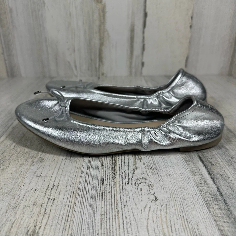 American Eagle Ballet Flats Silver Shoes Youth Girls‎ Memory Foam #900